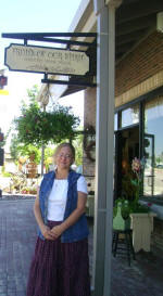 Teddi standing in front of Fruits of Our Spirit.  Visit them for Country Bubbles soaps and primitive style home decor!